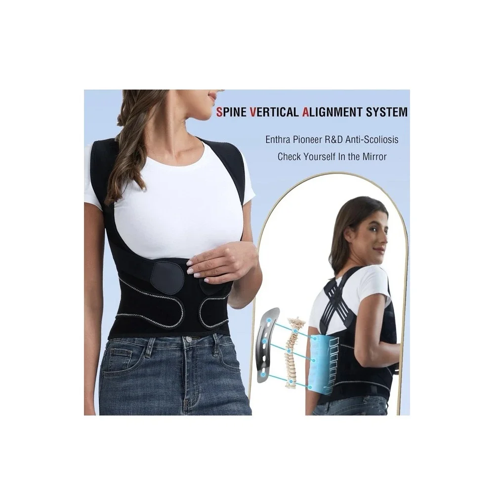 Enthra Back Brace Posture Corrector with Spine Vertical Alignment System -Unisex - Picture 4 of 8